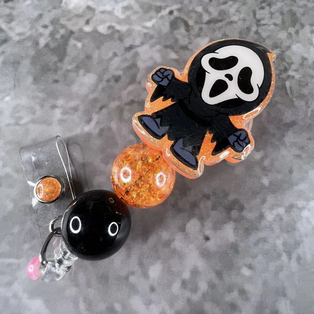Scream Halloween Horror ID Badge Holder Keychain Keyring 4